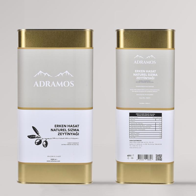 Adramos Erken Hasat Naturel Sızma Zeytinyağı 5 Lt 5000 Ml