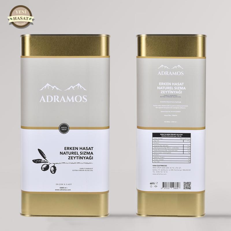 Adramos Erken Hasat Naturel Sızma Zeytinyağı 10 Lt (10000 Ml)